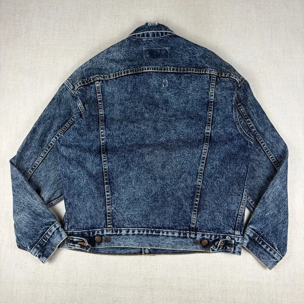 Vintage Levis 80s 70507 0227 USA Made Acid Wash Denim Trucker Jacket Medium